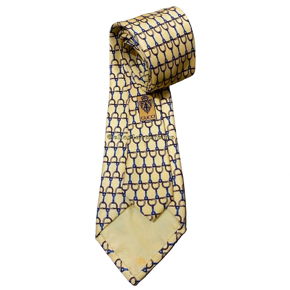 vtg Gucci Horsebit Silk Tie